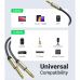 Кабель мультимедійний 3.5mm M to 2x6.35mm M 1.0m gray Ugreen (UGR-10613)