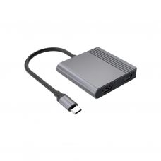 Концентратор Cablexpert USB-C 4-in-1 2xHDMI + 1xUSB 3.2 + 1xUSB-C PD 85W (A-CM-COMBO3-04)
