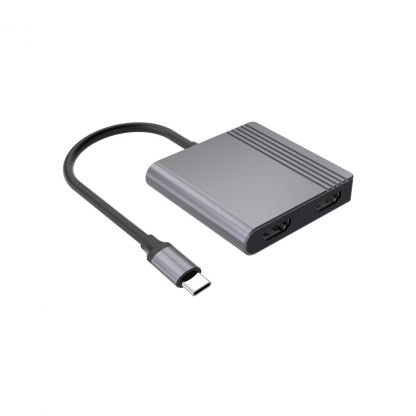 Концентратор Cablexpert USB-C 4-in-1 2xHDMI + 1xUSB 3.2 + 1xUSB-C PD 85W (A-CM-COMBO3-04)
