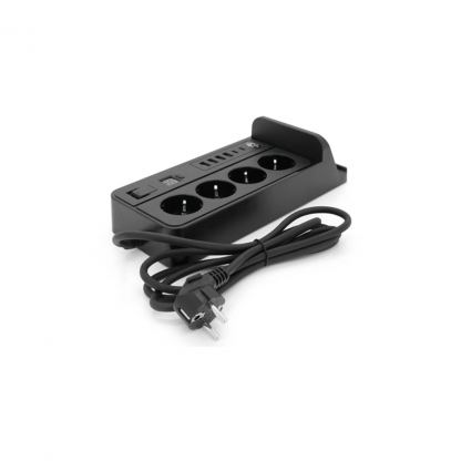 Мережевий фільтр живлення Voltronic G12H, 4 роз, 4USB 3,2А, 2 Type-C, 2м Black (YT-G12H)