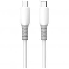 Дата кабель USB-C to USB-C 1.0m 3A PD60W liquid silicone white ColorWay (CW-CBPDCC093-WT)
