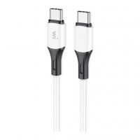 Дата кабель USB-C to USB-C 1.0m 60W silicone white Wibrand (WI.DC/MA1W-CC)