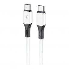 Дата кабель USB-C to USB-C 1.0m 60W silicone white Wibrand (WI.DC/MA1W-CC)