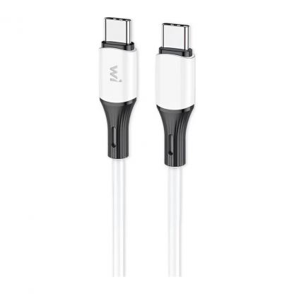 Дата кабель USB-C to USB-C 1.0m 60W silicone white Wibrand (WI.DC/MA1W-CC)