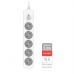 Мережевий фільтр живлення ColorWay CCA-3G1MM 5 розеток, 3m White (CW-PSEA1053W)