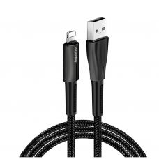 Дата кабель ColorWay USB 2.0 AM to Lightning 1.0m zinc alloy + led black (CW-CBUL035-BK)