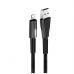 Дата кабель ColorWay USB 2.0 AM to Lightning 1.0m zinc alloy + led black (CW-CBUL035-BK)