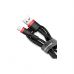 Дата кабель USB 2.0 AM to Lightning 1.0m Cafule Black-Red Baseus (CALKLF-B19)