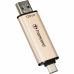 USB флеш накопитель Transcend 128GB JetFlash 930 Gold-Black USB 3.2/Type-C (TS128GJF930C)