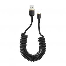 Дата кабель USB 2.0 AM to Micro 5P 1.0m spiral black ColorWay (CW-CBUM051-BK)