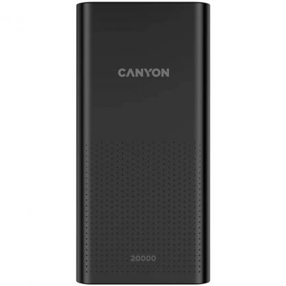 Батарея универсальная Canyon 20000mAh, Input 5V/2A, Output 5V/2.1A(Max), Black (CNE-CPB2001B)