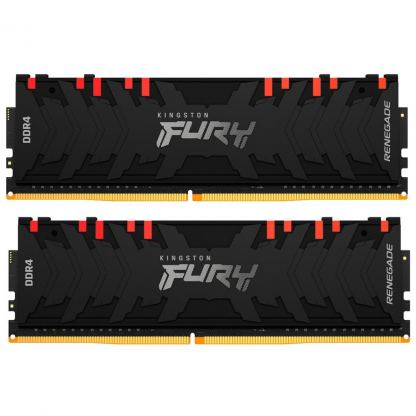 Модуль пам'яті для комп'ютера DDR4 16GB (2x8GB) 4600 MHz FURY Renegade RGB Black Kingston Fury (ex.HyperX) (KF446C19RBAK2/16)