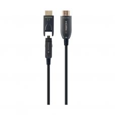 Кабель мультимедийный HDMI to HDMI 30.0m AOC V.2.0, 4K 60Hz Gold Cablexpert (CCBP-HDMID-AOC-30M)