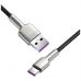 Дата кабель USB 3.1 AM to Type-C 0.25m CAKF 6.0A 66W Cafule Series Metal Data Cable Black Baseus (CAKF000001)