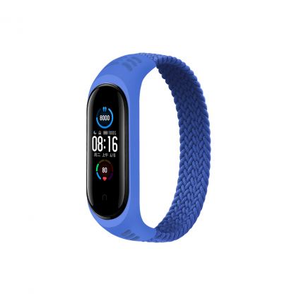 Ремешок для фитнес браслета BeCover Elastic Nylon Style для Xiaomi Mi Smart Band 5/6 (Size M) Deep Blue (706149)