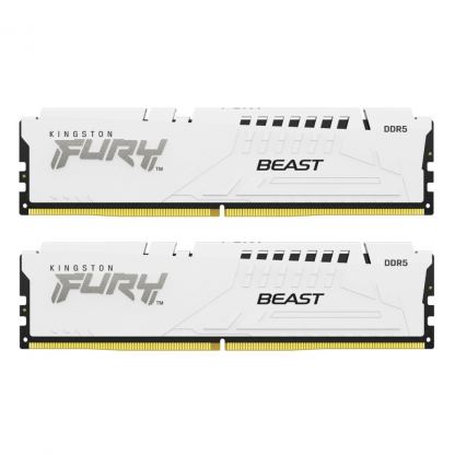 Модуль пам'яті для комп'ютера DDR5 32GB (2x16GB) 6400 MHz Beast White EXPO Kingston Fury (ex.HyperX) (KF564C32BWEK2-32)