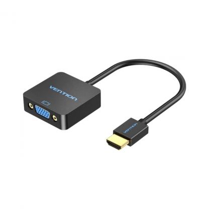 Переходник HDMI M to VGA F 1080P 60Hz 3,5mm Audio Micro USB (F) powered Vention (ACRBB)