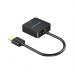 Переходник HDMI M to VGA F 1080P 60Hz 3,5mm Audio Micro USB (F) powered Vention (ACRBB)