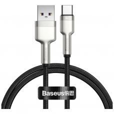 Дата кабель USB 2.0 AM to USB-C 1.0m Cafule Metal 66W black Baseus (CAKF000101)