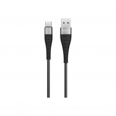 Дата кабель USB 2.0 AM to USB-C 1.0m 2.4A nylon BX32 black BOROFONE (6931474710451)