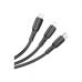 Дата кабель USB 2.0 AM to Lightning + Micro 5P + USB-C 1.0m 2A PVC BX71 black BOROFONE (6974443384543)