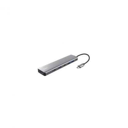 Концентратор Trust USB-C 7-in1 2xUSB-А 3.2/2xUSB-С/2xHDMI/DP aluminiu 0.16m grey (25661_TRUST)