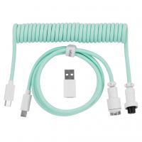 Дата кабель USB-C + USB A to USB-C 1.36m Coiled Aviator mint Keychron (CAB18_KEYCHRON)
