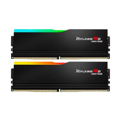 Модуль пам'яті для комп'ютера DDR5 48GB (2x24GB) 6000 MHz Ripjaws M5 Neo RGB Matte Black G.Skill (F5-6000J3036F24GX2-RM5NRK)