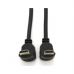 Кабель мультимедійний HDMI M to HDMI M 1.0m V1.4 90° corner black Merlion (YT-HDMI-1.0m/90°-90°)