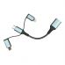Перехідник OTG USB 3.0 AF to USB-C + Micro 5P + Lightning 0.11m 60W XoKo (XK-AC-155)