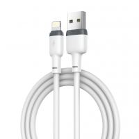 Дата кабель USB 2.0 AM to Lightning 1.0m 2.1A silicone white XO (NB208-L-1-WH)