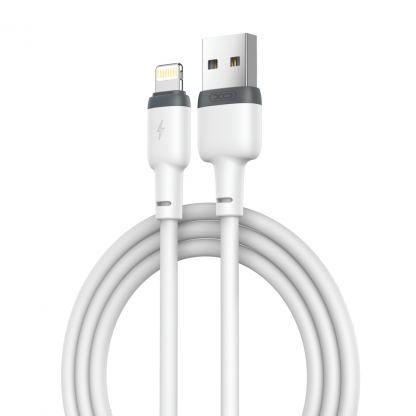 Дата кабель USB 2.0 AM to Lightning 1.0m 2.1A silicone white XO (NB208-L-1-WH)