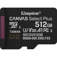 Карта пам'яті Kingston 512GB microSDXC class 10 UHS-I U3 V30 A1 Canvas Select Plus (SDCS3/512GBSP)