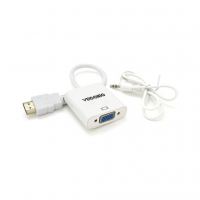 Переходник HDMI M to VGA F + Audio 0.25m white VEGGIEG (YT-C-H-V2W)