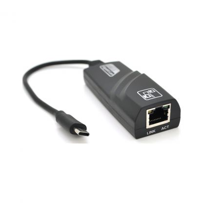 Переходник USB-C to RJ45 1000Mbps black Voltronic (Type-C- Rj-45.G/25849)