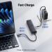 Концентратор Ugreen USB-C to HDMI + 2xUSB 3.2 + USB-C 3.2 + RJ45 + PD CM512 gray (45000)