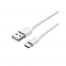 Дата кабель USB 2.0 AM to USB-C 1.0m 3A white Vention (CTHWF)