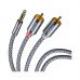 Кабель мультимедийный 3.5mm M to 2xRCA M 2.0m Essager (EYPZJ-MYA0H)