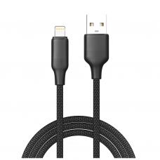 Дата кабель USB 2.0 AM to Lightning 1.0m 3A TPE embossed black ColorWay (CW-CBUL101-BK)