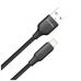 Дата кабель USB 2.0 AM to Lightning 1.0m 3A TPE embossed black ColorWay (CW-CBUL101-BK)