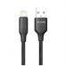 Дата кабель USB 2.0 AM to Lightning 1.0m 3A TPE embossed black ColorWay (CW-CBUL101-BK)