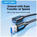 Дата кабель USB 3.2 AM/AF 2.0m 10Gbps PVC black Vention (CBOBH)