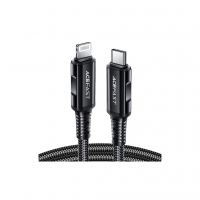 Дата кабель USB-C to Lightning 1.8m 30W 3A nylon black Acefast (6974316281306)