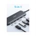 Концентратор Anker USB-C 5-in-1 2xUSB-A + USB-C 5Gbps + HDMI 4K + USB-C PD in 100W black (A8355H11)
