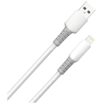 Дата кабель USB 2.0 AM to Lightning 1.0m 3A liquid silicone white ColorWay (CW-CBUL093-WT)