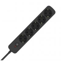 Мережевий фільтр живлення ColorWay CCA-3G1MM 5 розеток, 5m Black (CW-PSEA1055BK)
