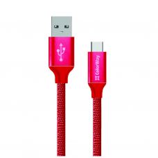 Дата кабель Кабель Colorway USB - Type-C 2.1А 1м червоний ColorWay (CW-CBUC003-RD)