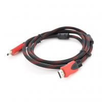 Кабель мультимедийный HDMI to HDMI 1.5m v1.4, OD-7.4mm Black/RED Merlion (YT-HDMI(M)/(M)NY/RD-1.5m)