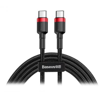 Дата кабель USB-C to USB-C 2.0m USB 3.1 3A red-black Baseus (CATKLF-H91)