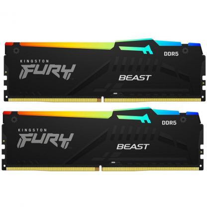 Модуль памяти для компьютера DDR5 16GB (2x8GB) 6000 MHz Beast RGB Kingston Fury (ex.HyperX) (KF560C40BBAK2-16)